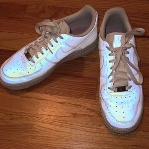 White reflective Air Force 1